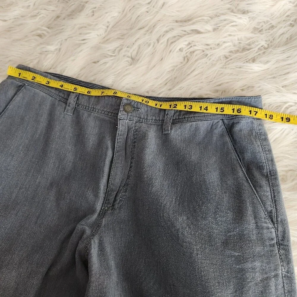 Carbon 2 Cobalt Sojourn Pants Men's 34 Gray Linen Blend Chambray Stretch (35x31)